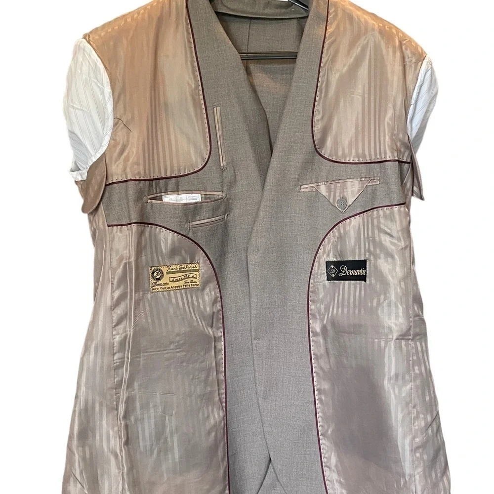 DEMANTIE Italy Men's size 46 long Gray Blazer Jacket Sport coat hand tailored